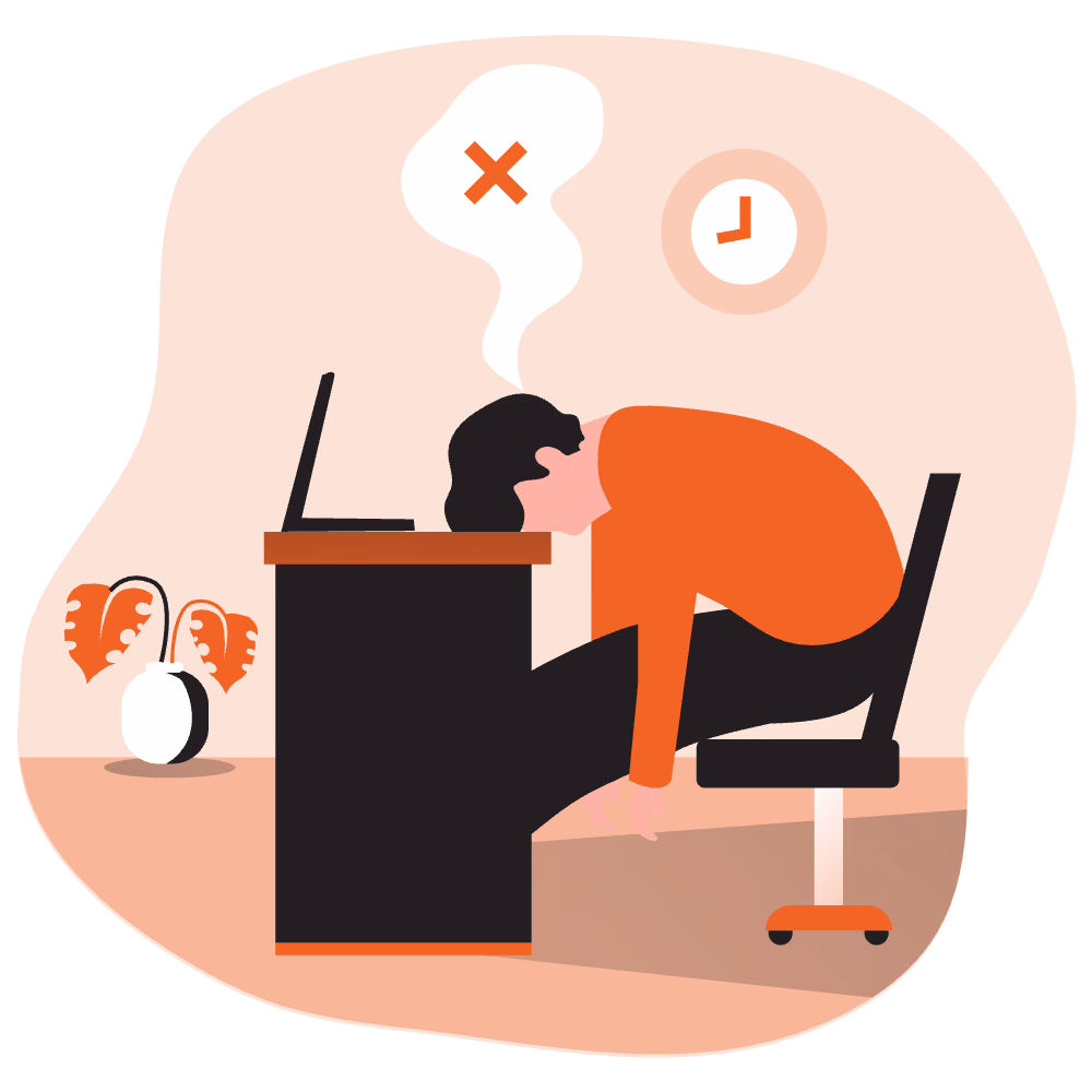 燃え尽き・精神的離脱のイラスト